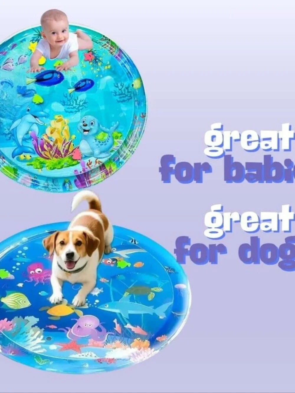 AquaPaw Claw-Resistant Water Mat Baby Dog & Cat Water Mat Toy! Interactive